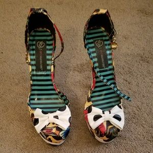 Cute ankle strap platform heels